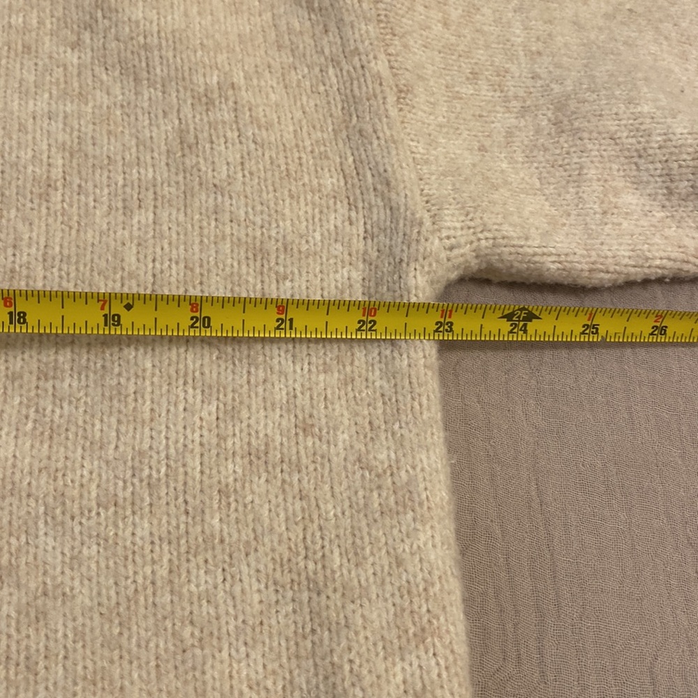 Altar'd State Cream Knit Sweater with Red Trim and 'LOVE' Accent. Size M - Picture 7 of 9